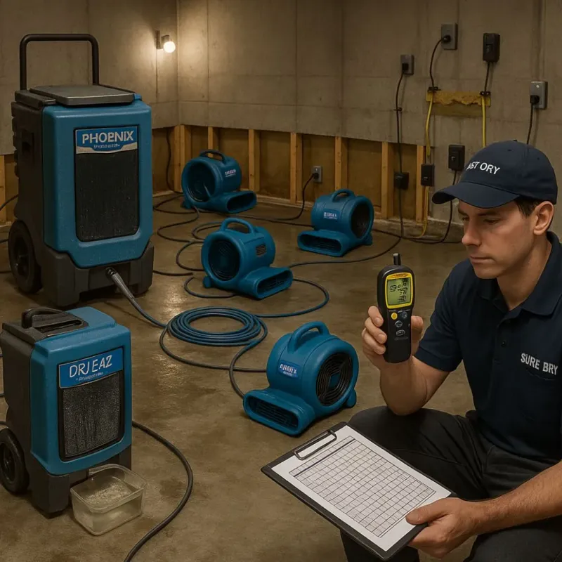 Structural Drying and Dehumidification process in Andover, OH